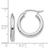 Black Bow Jewelry 3mm, 14k White Gold Classic Round Hoop Earrings, 20mm (3/4 Inch) - 4 of 4