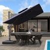 PURPLE LEAF Patio Umbrella with Base Outdoor Rectangle Large Cantilever Umbrella Heavy Duty Outdoor Market Umbrella for Garden Deck Backyard Pool - 2 of 4