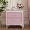 KWPZQEB Nightstand, Mid-Century Night Stand with 2 Drawers and Metal Legs, Velvet Side Table Bedside End Table for Bedroom, Living Room - 2 of 4