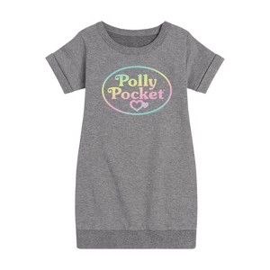- Polly Pocket - Polly Pocket Ombre Logo Graphic Short Sleeve Fleece Dress - 1 of 3