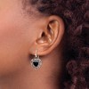 Black Bow Jewelry 14mm Black Onyx Heart Dangle Earrings in Antiqued Sterling Silver - 3 of 4