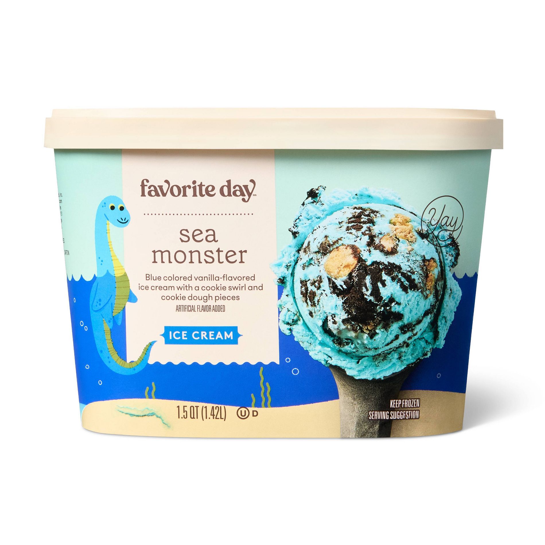 Sea Monster Blue Cookie Ice Cream - 48oz - Favorite Day™
