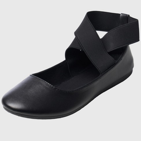Ballet flats with elastic ankle strap hotsell