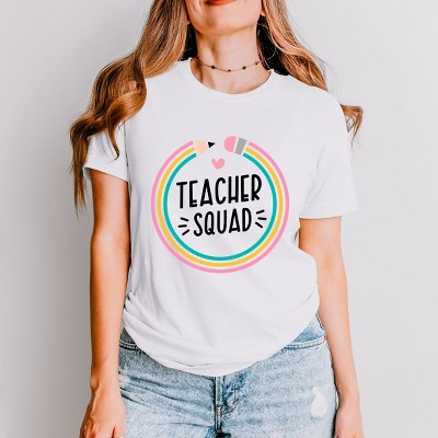 Simply Sage Market Teacher Squad Pencil Short Sleeve Tee - XL - White