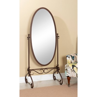 Clarisse Bronze Full Length Oval Metal Mirror