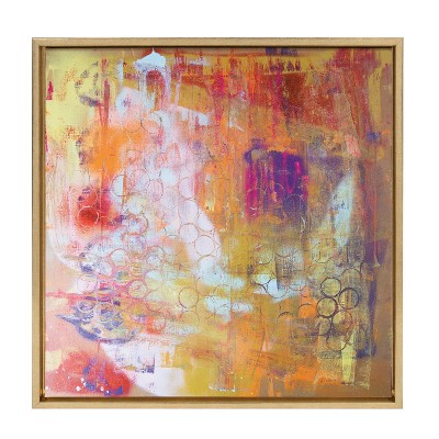 24" x 24" Sylvie Gold Abstract Art Framed Canvas by Grant Mahr Gold - Kate & Laurel All Things Decor