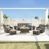 Spruce & Spring Outdoor Wicker Patio Outdoor Sofa Swivel Chair Coffee Table - 4 of 4