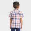OshKosh B'gosh Toddler Boys' Short Sleeve Plaid Woven Shirt - Red/Blue/White - 2 of 3