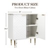 Decorative Storage Sideboard Cabinet, Modern Accent Cabinet with 2 Embossed Lozenge Pattern Doors for living room, dining area, or hallway - 3 of 4