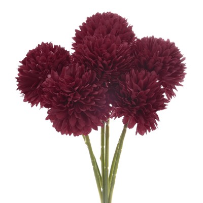 Unique Bargains Plastic Silk Durable Artificial Chrysanthemum Ball Flowers 11"