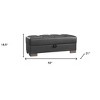 HomeRoots 52" Black and Brown Faux Leather Storage Ottoman - 3 of 4