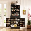 FUFU&GAGA Kitchen Storage Cabinet Pantry Cabinet with Glass Doors Freestanding Display Cabinet - 2 of 4