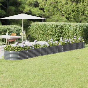 vidaXL Garden Raised Bed Anthracite Powder-coated steel Extra Long - 1 of 4