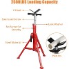GOCAPTAIN Heavy-Duty Pipe Jack Stand, 28"-52" v-Head Folding Pipe Stand, 2500 Lbs, Adjustable Height, Tripod Base, for Welding/Auto/Construction, Red - 2 of 4