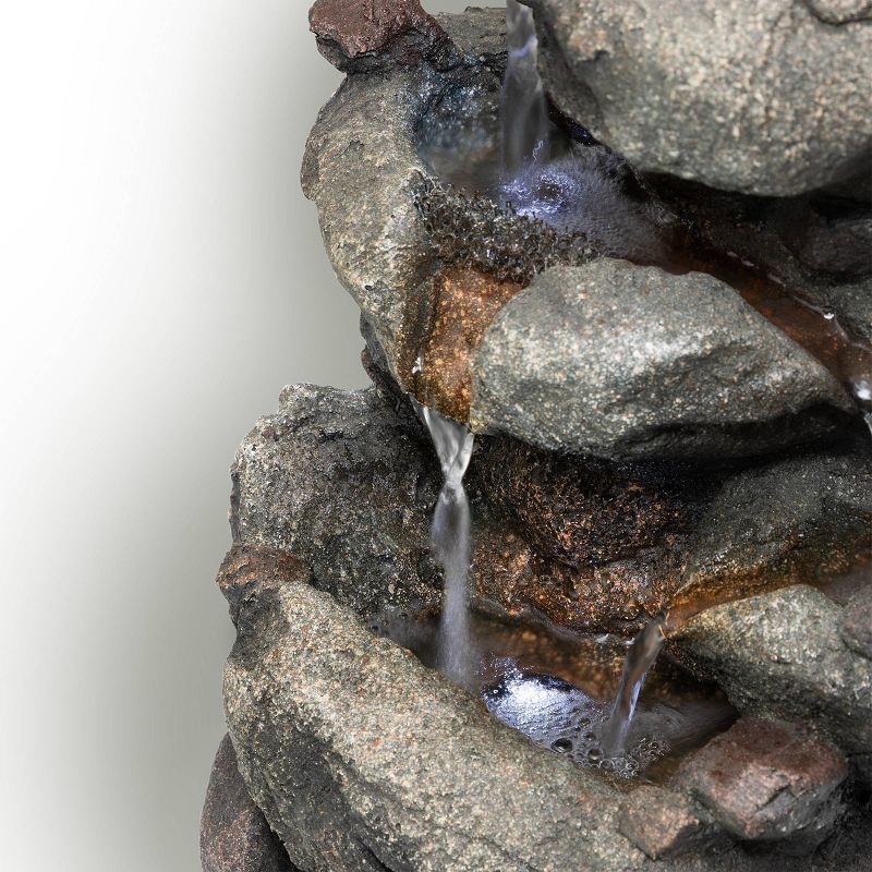 Rainforest Rock Resin Fountain With LED Light - Alpine Corporation, 6 of 8