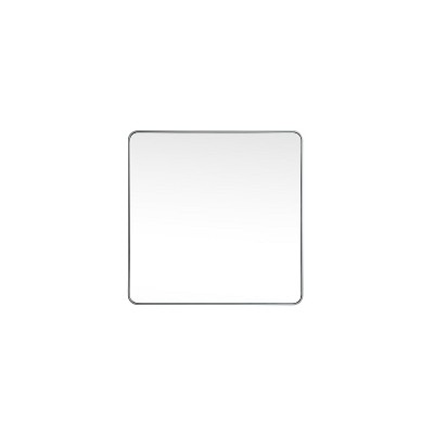 Elegant Lighting Soft corner metal square mirror 42x42 inch in Silver