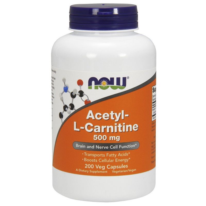Now Foods Acetyl L-Carnitine 500mg  -  200 Capsule, 1 of 3