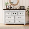 Farmhouse 9 Drawers Dresser for Bedroom, 47" Wide Wood Rustic Chest of 9 Drawers with Metal Handles - 3 of 4