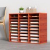 VEVOR 27 Compartments Wood Literature Organizer, Adjustable Shelves, Medium Density Fiberboard Mail Center, Office Home School Storage, Brown - 2 of 4