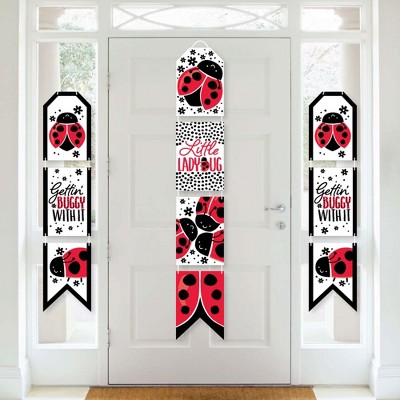 Big Dot of Happiness Happy Little Ladybug - Hanging Vertical Paper Door Banners - Party Wall Decoration Kit - Indoor Door Decor