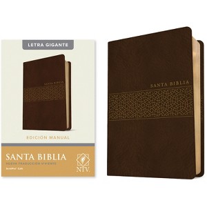 Santa Biblia Ntv, Edición Manual, Letra Gigante (Sentipiel, Café, Letra Roja) - Large Print (Leather Bound) - 1 of 1