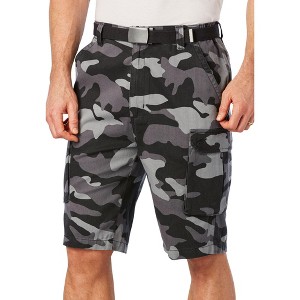KingSize Men's Big & Tall 12" Side Elastic Cargo Short With Twill Belt - 1 of 4