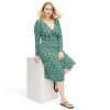 Women's Long Sleeve Midi Arrow Geo Green Wrap Dress - DVF for Target - 3 of 4