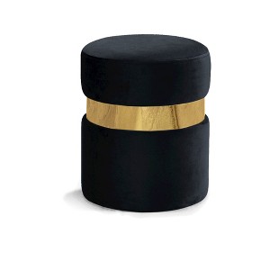 Meridian Furniture,Hailey Velvet Ottoman/Stool - 1 of 4
