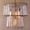 Two Tiered Round Pendant Light With Glass Chimes 12"H, Gray Gunmetal Glass/Metal By Kalalou - 3 of 3
