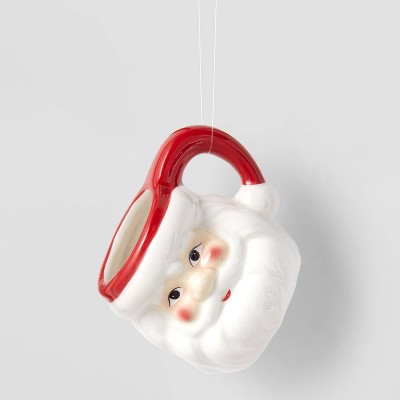 Ceramic Santa Mug Christmas Tree Ornament - Wondershop™