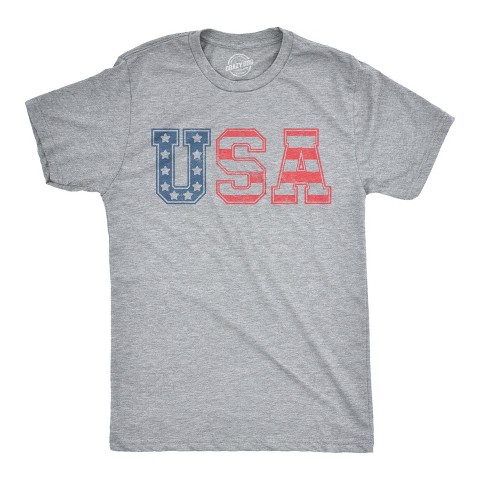 Мужские футболки Crazy Dog T-Shirts, Inc. Mens USA Vintage T Shirt 4th Of July Independence Day T Shirt Patriotic America - Crazy Dog Men's T Shirt For Fourth Of July Light Grey L