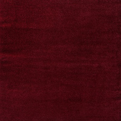 6' Square Dark Red Synthetic Low-Pile Area Rug