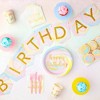 Blue Panda 147-Piece Pastel Tie Dye Party Supplies with Happy Birthday Plates, Napkins, Cups, Tablecloth, Banner, and Cutlery (Serves 24) - image 3 of 4