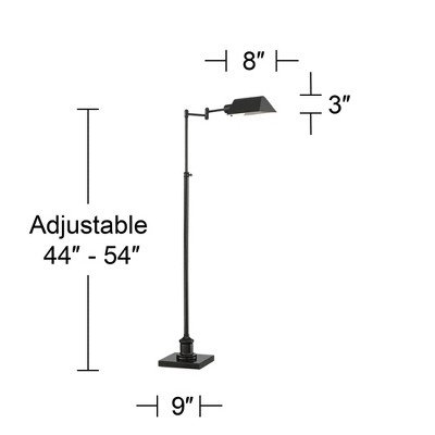 Elegant Adjustable Pharmacy Floor Lamp in Dark Bronze