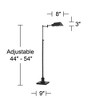 Regency Hill Jenson Traditional Pharmacy Swing Arm Floor Lamp 54" Tall Adjustable Dark Bronze Metal Shade for Living Room Reading Bedroom Office - 4 of 4