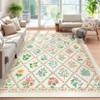 Washable Area Rugs Floral Print Floor Cover, Stain-Resistant Farmhouse Accent Carpet - 3 of 4