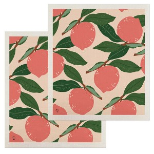 Briarwood Lane Pink Citrus Swedish Dishcloth (2-pack) - 1 of 4