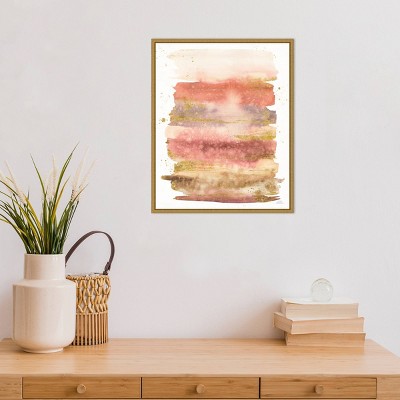 23" x 20" Gold Framed Abstract Canvas Print