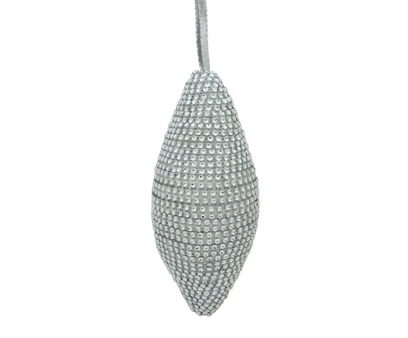 Allstate 7.25" Rhinestone Finial Christmas Ornament - Silver