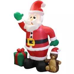 Joiedomi 8 ft Santa with Gift Box Inflatable