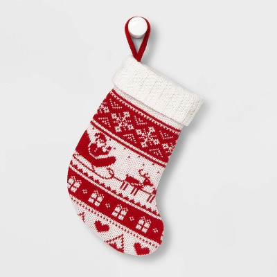 7.5" Mini Knit Sleigh Christmas Stocking - Wondershop™