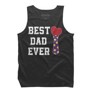 Men's Design By Humans Best Dad Ever Heart Tie By sukhendu12 Tank Top - 1 of 2