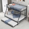NicBex Twin Over Full Bunk Bed with Trundle and 2 Ladders,Loft Bed with Sturdy Steel Frame for Bedroom,Black/White/Silver - 2 of 4
