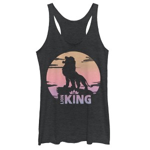 Women's Lion King Sunset Pride Rock Pose Racerback Tank Top - 1 of 3