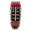 Slickblue Coffee Gold Stainless Steel Ring, Pave CZ & Garnet Synthetic Glass, Women’s Ring, Modern Style, Sizes 5-10 - 4 of 4