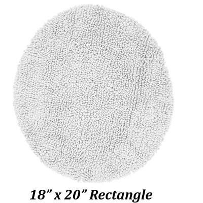 Granada White Cotton Oval Bath Rug 18" x 20"