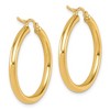 Black Bow Jewelry 3mm Round Hoop Earrings in 14k Yellow Gold, 30mm (1 3/16 Inch) - 3 of 4