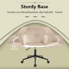 Velvet Upholstered,Adjustable Swivel Modern Office Desk Chair With Wheels For Living Room,Bedroom,Office,Vanity Chairs-Cuddlewood - 4 of 4