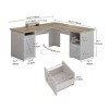 60 Inch L Shaped Desk Corner Computer Desk With File Drawer And Storage Cabinet For Home Office, Study Room - 2 of 4
