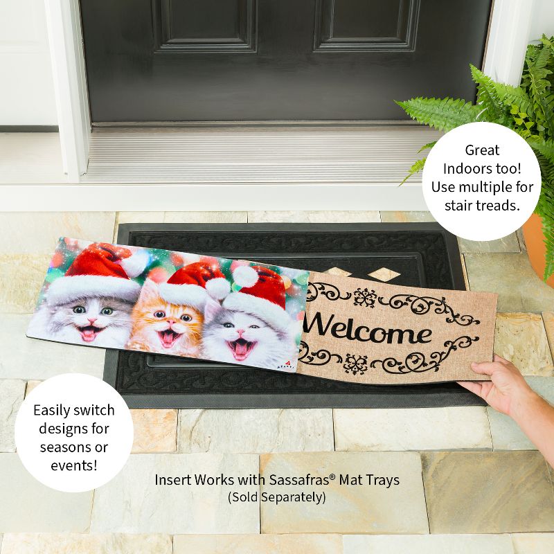 Evergreen Santa Trio Kittens Sassafras Indoor Outdoor Switch Doormat 1'10"x10" Multicolored, 3 of 5